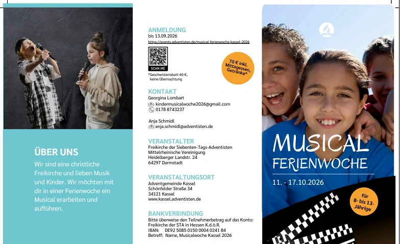 MUSICAL FERIENWOCHE für Kinder von 8 bis 13 Jahren