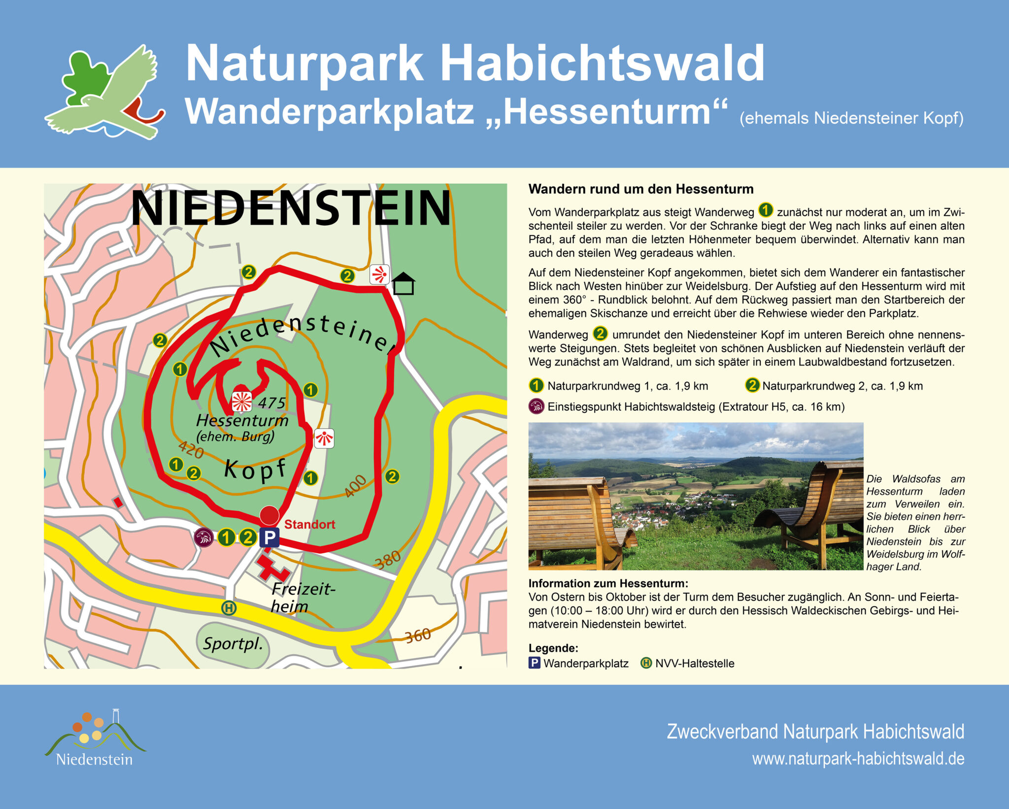 Wanderparkplatz Hessenturm (ehem. Niedensteiner Kopf)